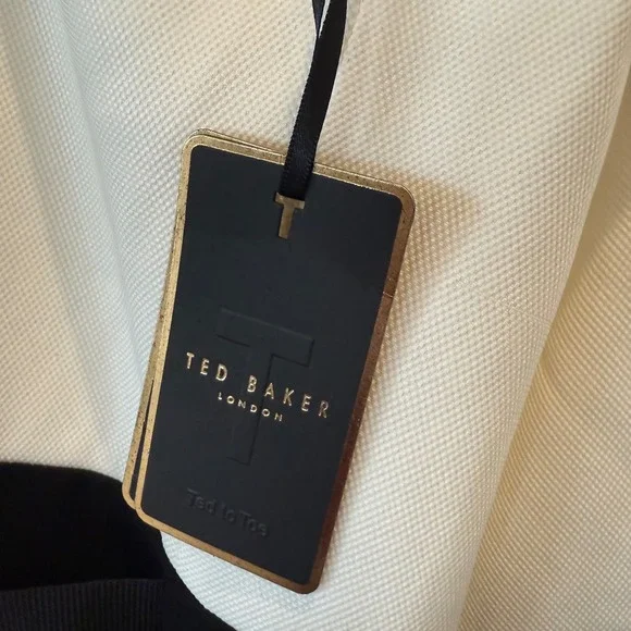 Ted Baker London Jumpsuit Wide Leg cross back lyda Ivory Black - Picture 6 of 9